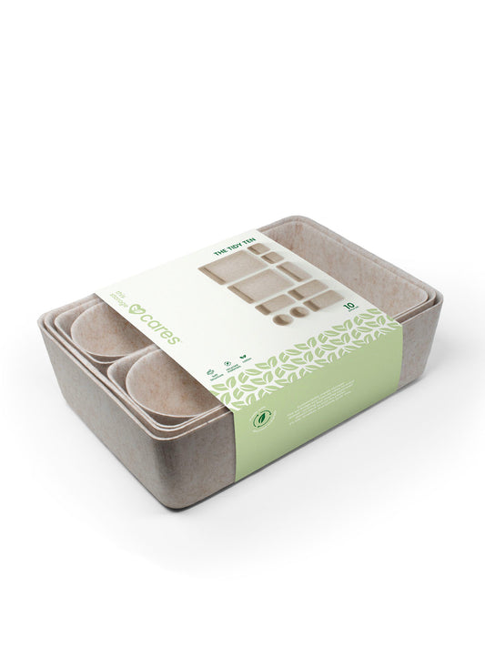 Tidy Ten - 10x Drawer Organizers - Ivory
